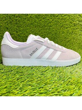 Adidas Gazelle Womens Size 9 Silver Dawn Purple Walking Suede Shoes Sneakers